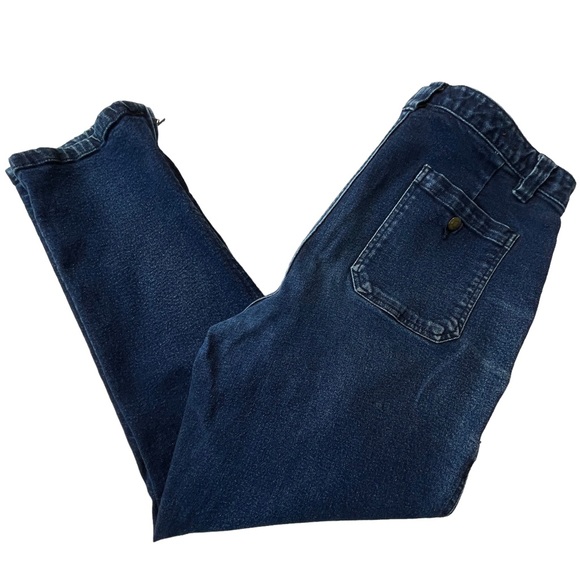 Chaps Denim Jeans Front Patch Pockets Zipper Detail at Ankle Blue Size 14 - Picture 4 of 10